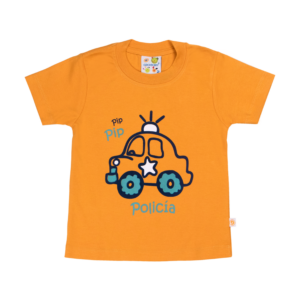 Guinda-Polera bebe manga corta color naranja