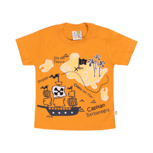 Polera manga corta bebé isla del tesoro color naranja