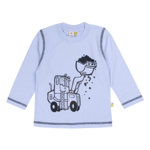 Guinda-Polera manga larga con pala cargadora color celeste