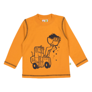 Guinda-Polera manga larga con pala cargadora color naranja