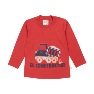 Guinda-Polera manga larga camión constructor color ladrillo