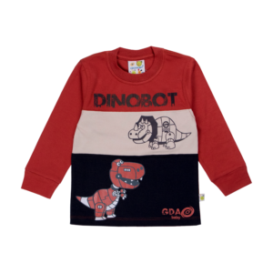 Guinda-Polera bebé Dinobot color ladrillo