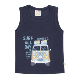 Guinda-solera bebe en algodón con estampado en color azul marino