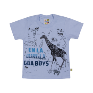 Guinda-Polera manga corta jungla color celeste