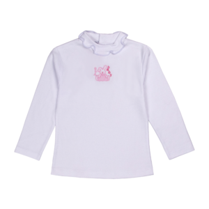 Guinda - Polera con cuello bordado para bebé color blanco