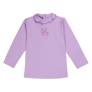 Guinda - Polera con cuello bordado para bebé color lila bajito