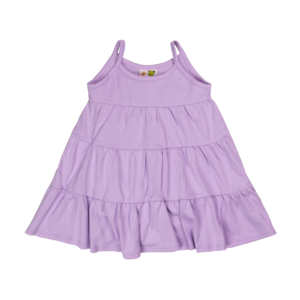 Guinda - Vestido de tras capas para bebé color lila bajito