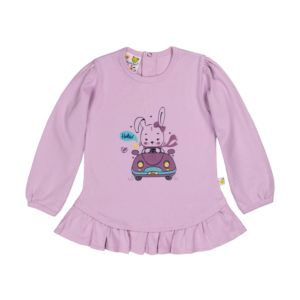 Guinda-Polera manga larga con conejita color lila bajito