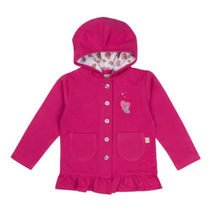 Guinda- Abrigo con capucha para bebé color fucsia