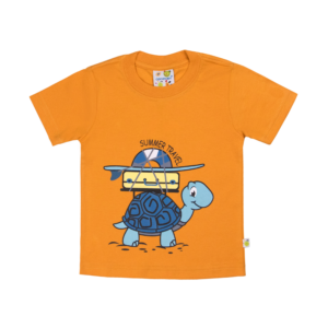 Guinda-Polera manga corta tortuga viajera color naranja