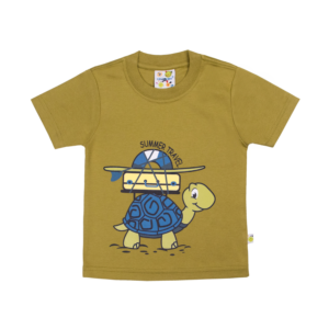 Guinda-Polera manga corta tortuga viajera color verde oliva