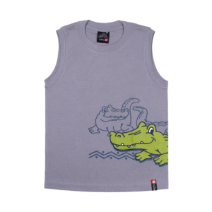 Guinda - Solera cocodrilo para niños en color plomo claro