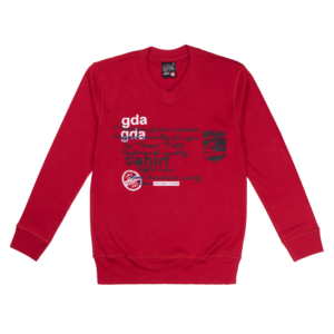 Guinda - Polera manga larga color entero en color rojo