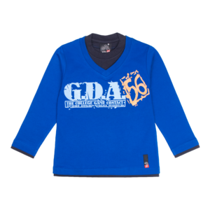 Guinda - Polera manga larga combinado con letras GDA 56 color azul eléctrico