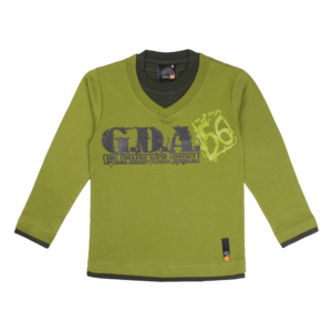 Guinda - Polera manga larga combinado con letras GDA 56 color verde manzana