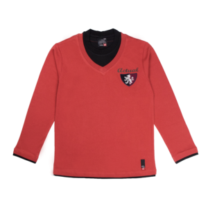 Guinda - Polera manga larga combinado color ladrillo