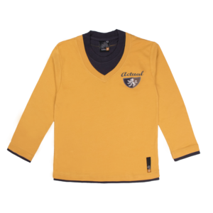 Guinda - Polera manga larga combinado color mostaza