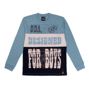 Guinda - Polera manga larga tricolor color celeste