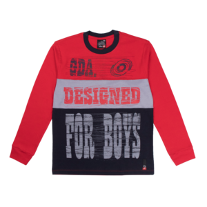 Guinda - Polera manga larga tricolor color rojo