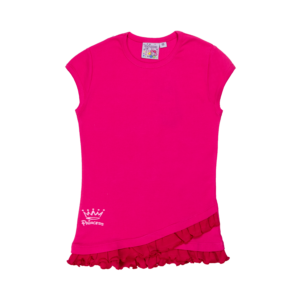 Guinda - Polera manga alita con volados color fucsia