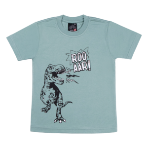 Guinda - Polera manga corta con dinosaurio color verde menta