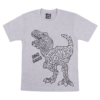 Guinda - Polera manga corta con estampado de dinosaurio color plomo