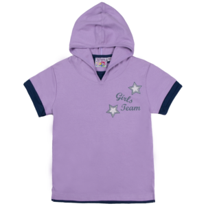 Guinda - Polera manga corta con capucha color lila