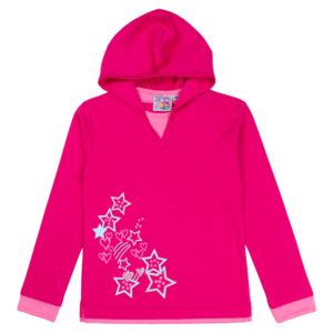 Guinda - Polera manga larga con capucha color fucsia