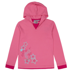 Guinda - Polera manga larga con capucha color rosa