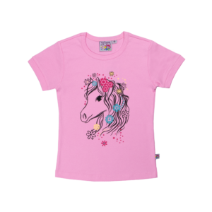 Guinda - Polera manga corta caballito color rosa bajito