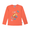 Guinda - polera manga larga con mariposas color naranja