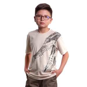 Polera cocodrilo boca abierta