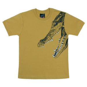 Guinda - Polera manga corta con cocodrilo color verde hoja seca