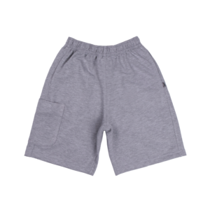 Guinda - Short de algodón moleton color plomo melange
