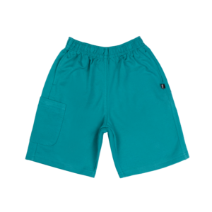 Guinda - Short de algodón moleton color verde esmeralda