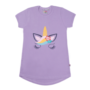 Guinda - Polera manga corta Unicornio color lila bajito