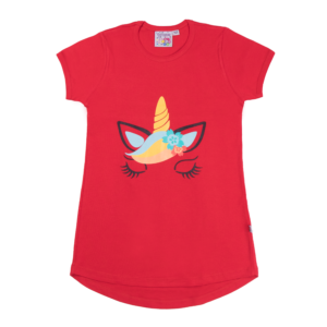 Guinda - Polera manga corta Unicornio color rojo