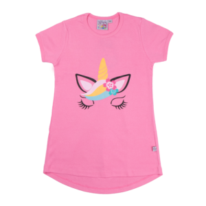 Guinda - Polera manga corta Unicornio color rosado chicle